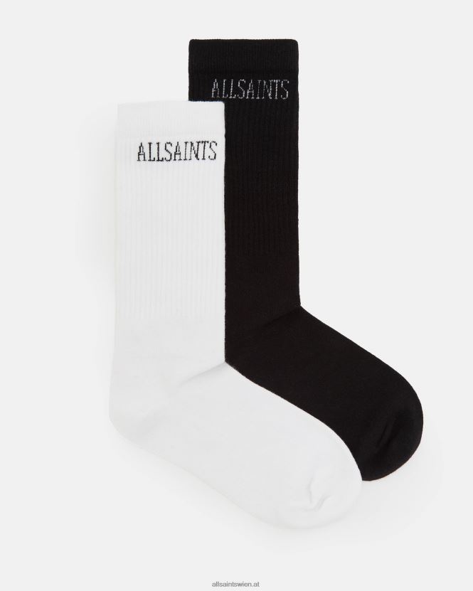Frauen Socken mit Staatslogo, 2er-Pack AllSaints Schwarz-Weiss 46B82R776